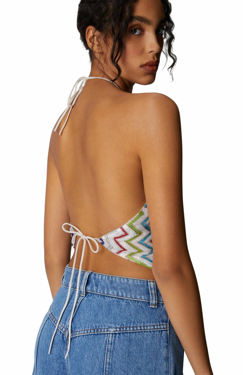Missoni Halter Neck Top With Zig Zag Pattern, Alternate, color, Multicoloured