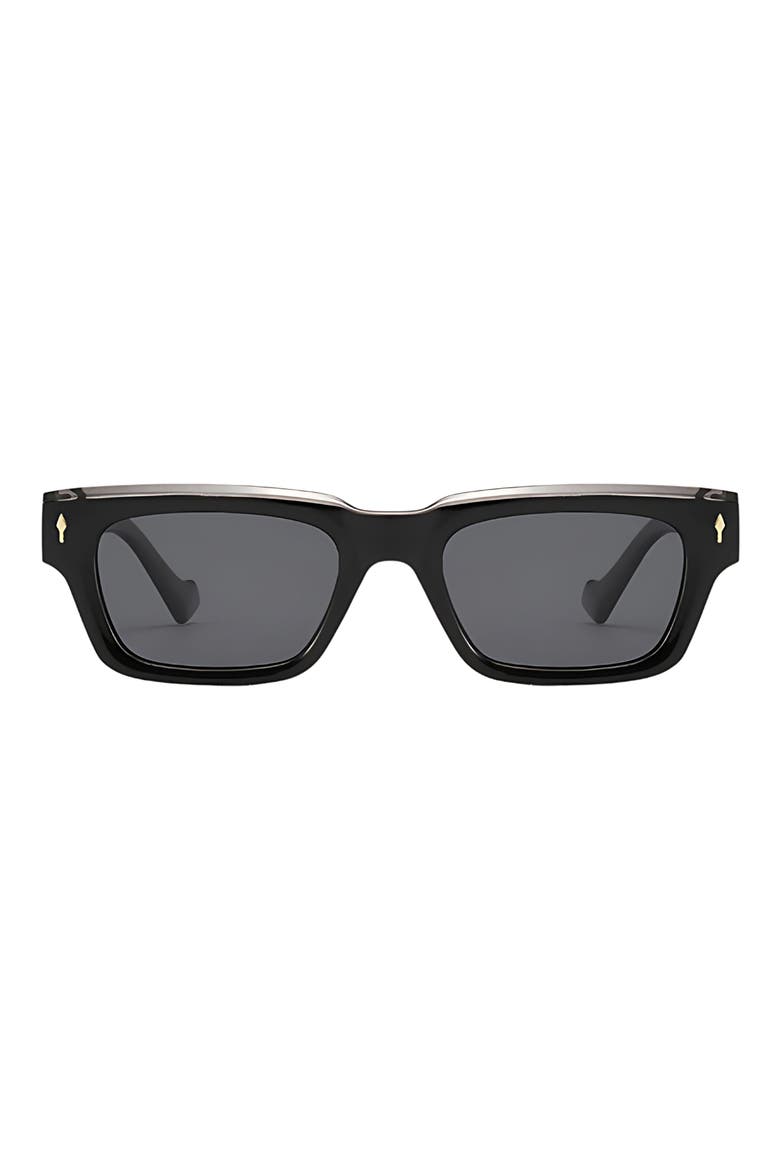 Cole 50mm Polarized Rectangular Sunglasses, Main, color, GRAY/ BLACK