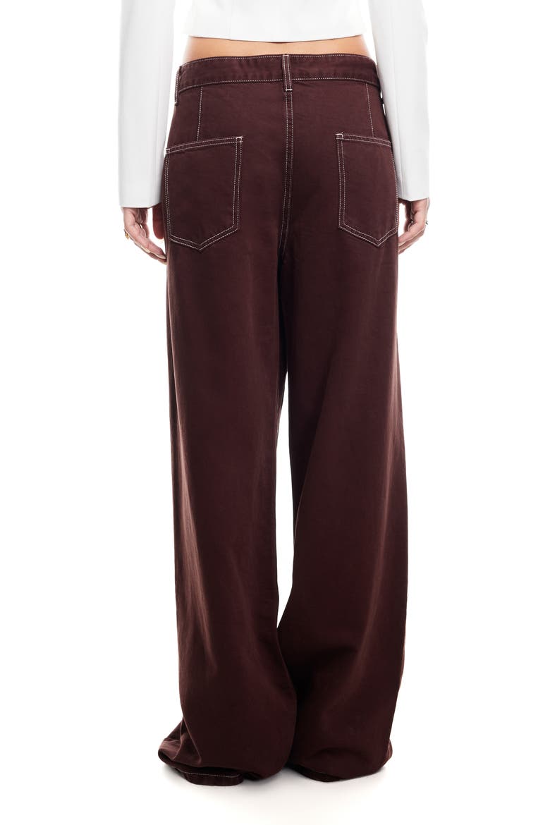 Anchor Contrast Stitch Wide Leg Jeans, Alternate, color, CHOCOLATE