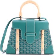 Pre-Owned Goyard Saigon Top Handle Bag Coated Canvas with Leather PM