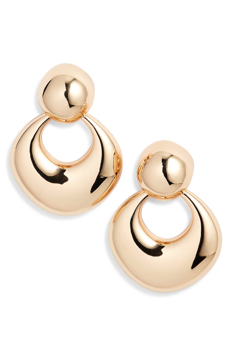 Open Edit Polished Frontal Hoop Earrings, Main, color, Gold