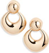 Open Edit Polished Frontal Hoop Earrings