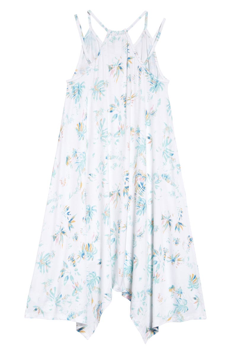 Nordstrom Kids' Stripe Sleeveless Handkerchief Hem Dress, Alternate, color, White Tropical