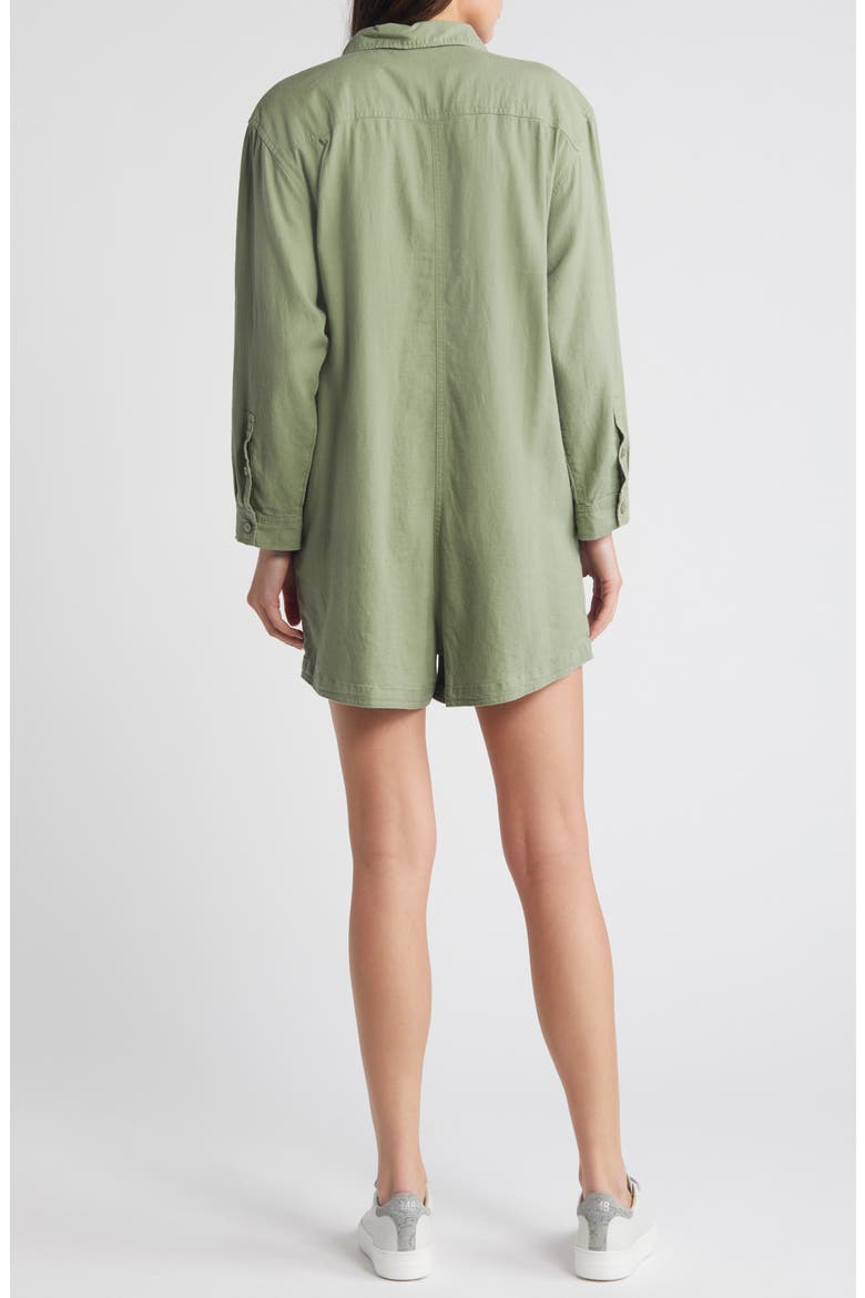 Long Sleeve Linen Blend Utility Romper, Alternate, color, OLIVE ACORN