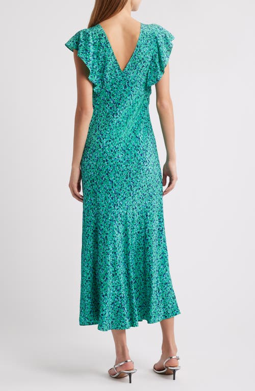 Rails Dina Flutter Sleeve Midi Dress In Green Speckled