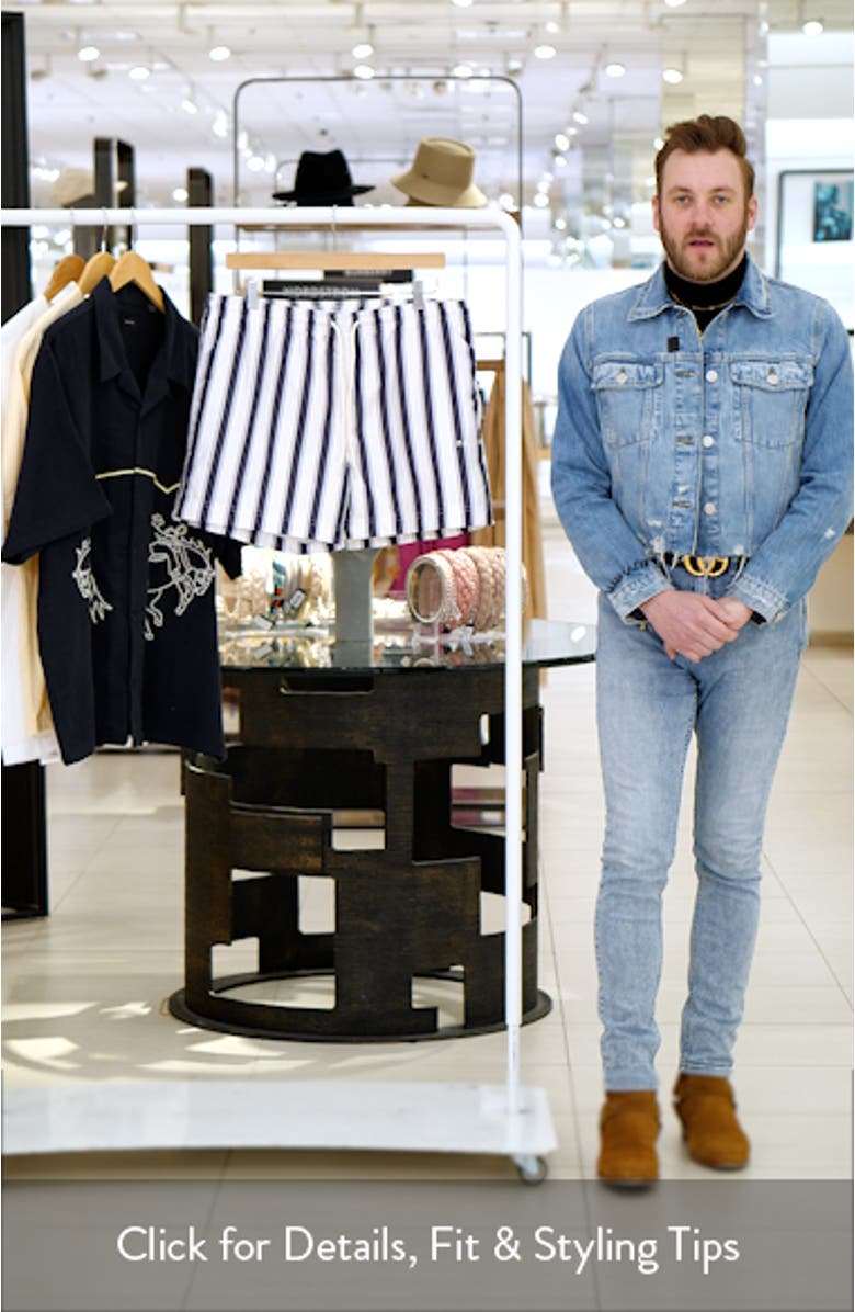 Mandarin Coal Stripe Swim Trunks, sales video thumbnail