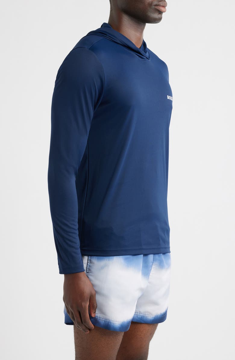 BOSS Hooded Long Sleeve Rashguard, Alternate, color, Navy