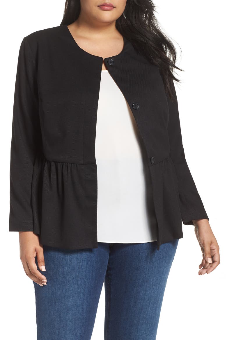 Peplum Jacket, Main, color, BLACK