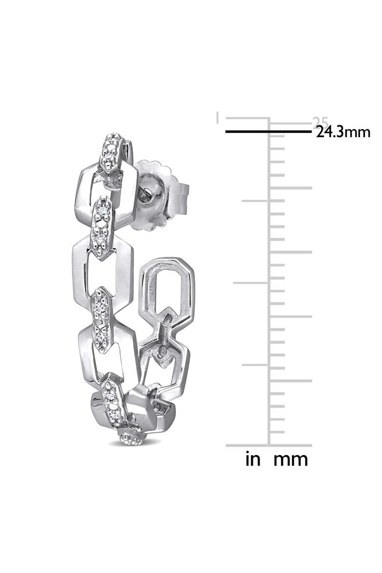 Diamond Open Work Hoop Earrings - 0.14ct., Alternate, color, SILVER