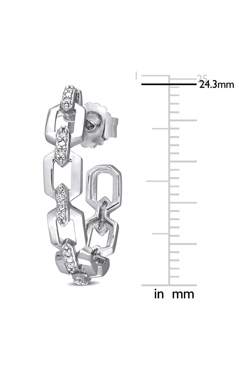 DELMAR Diamond Open Work Hoop Earrings - 0.14ct., Alternate, color, Silver