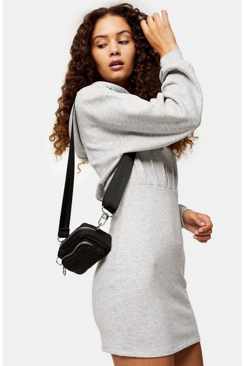 Hooded Minidress, Alternate, color, GREY