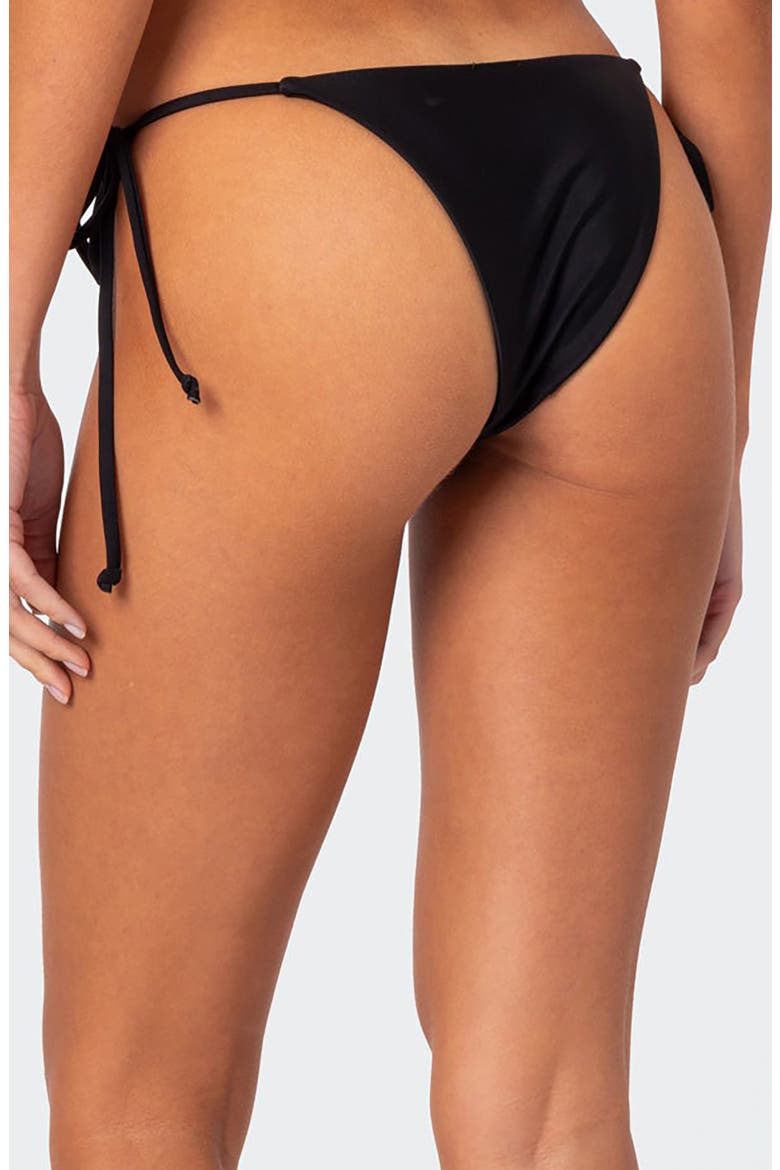 Cassey Lacey Side Tie Bikini Bottoms, Alternate, color, BLACK