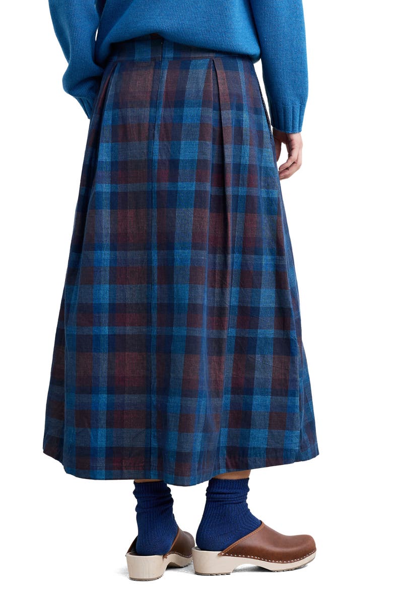 Seasalt Cornwall Day Dream Check Organic Cotton Corduroy Skirt, Alternate, color, Honesty Sea Cave