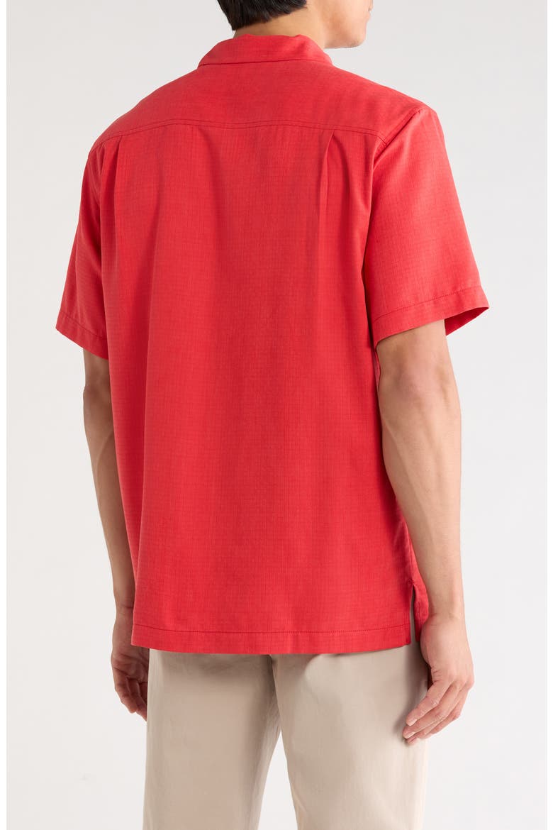 Coastal Breeze Silk Blend Button-Up Shirt, Alternate, color, REGAL RED
