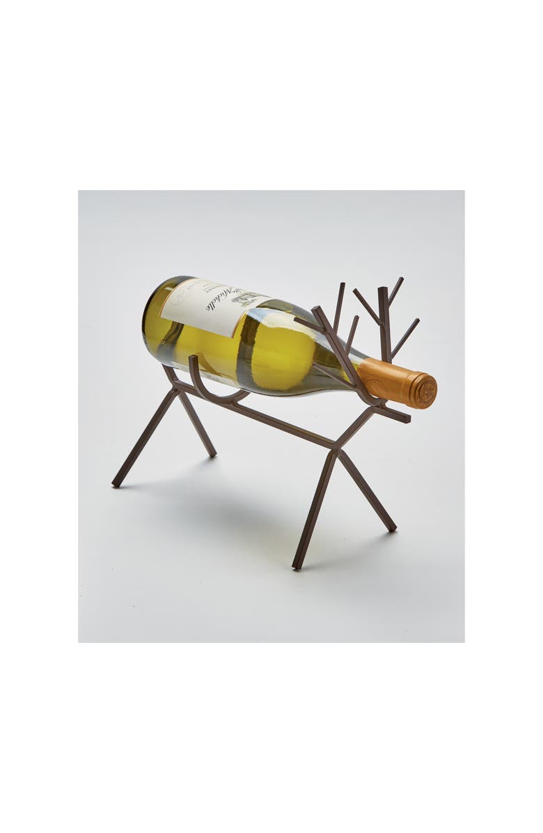 tag Antique Bronze Reindeer Wine Bottle Holder for Christmas Bar, Alternate, color,