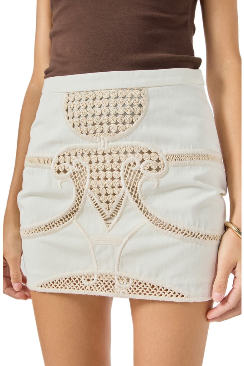 Crochet Miniskirt, Alternate, color, CREAM