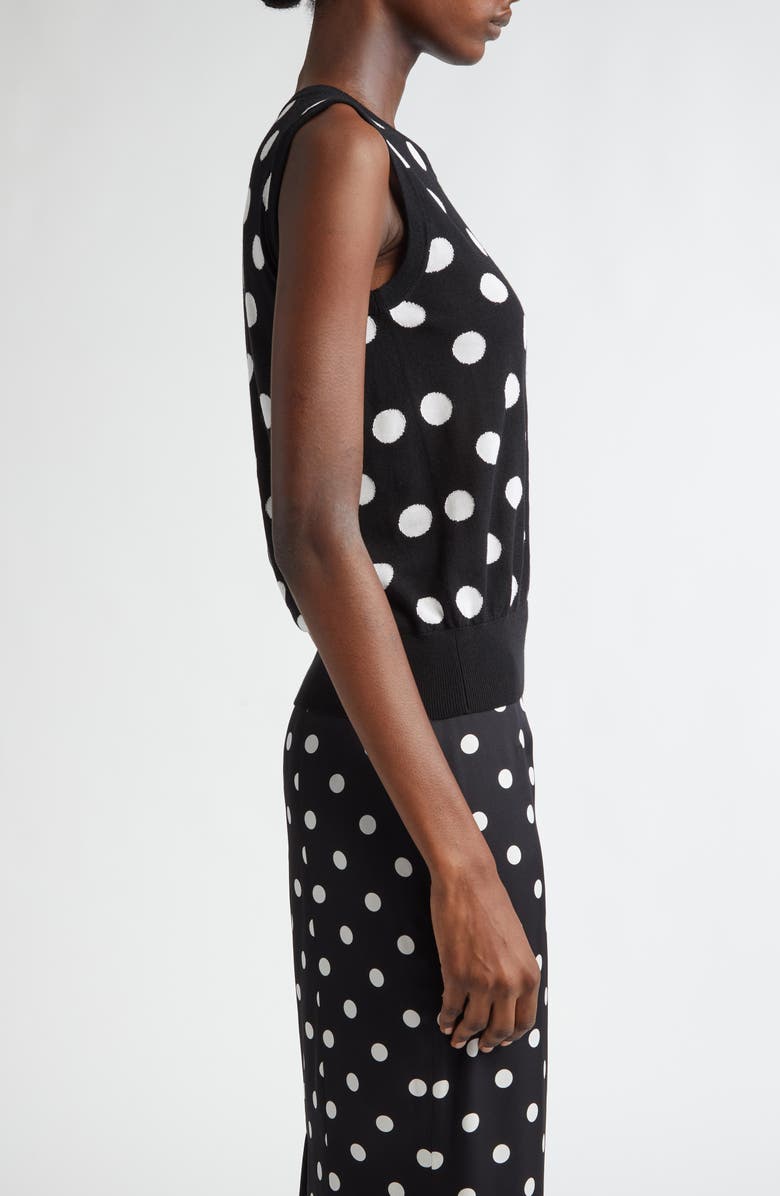 Dolce&Gabbana Polka Dot Jacquard Virgin Wool & Silk Sleeveless Sweater, Alternate, color, 