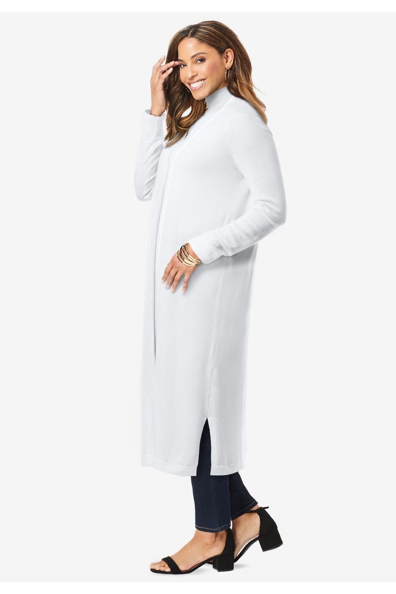 Fine Gauge Duster Cardigan, Alternate, color, WHITE