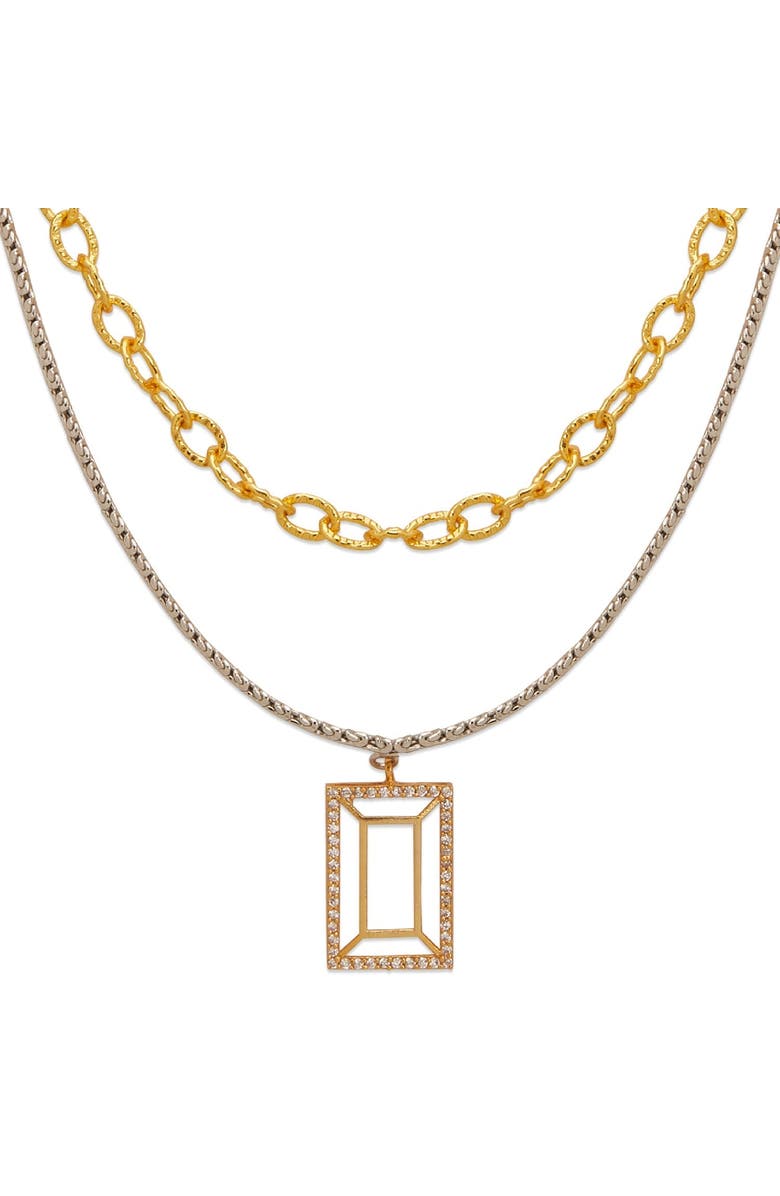Dhwani Bansal VAZIO LAYERED NECKLACE, Alternate, color, Gold Plated