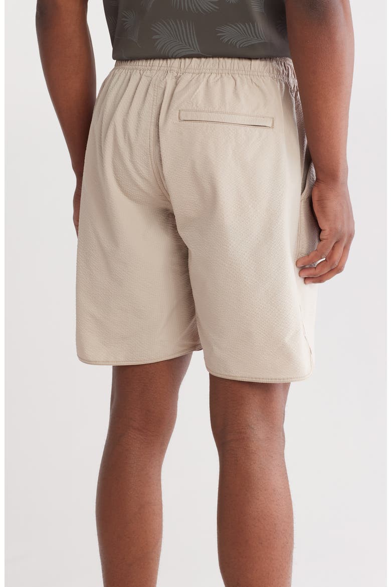 Hybrid Seersucker Drawstring Shorts, Alternate, color, KHAKI