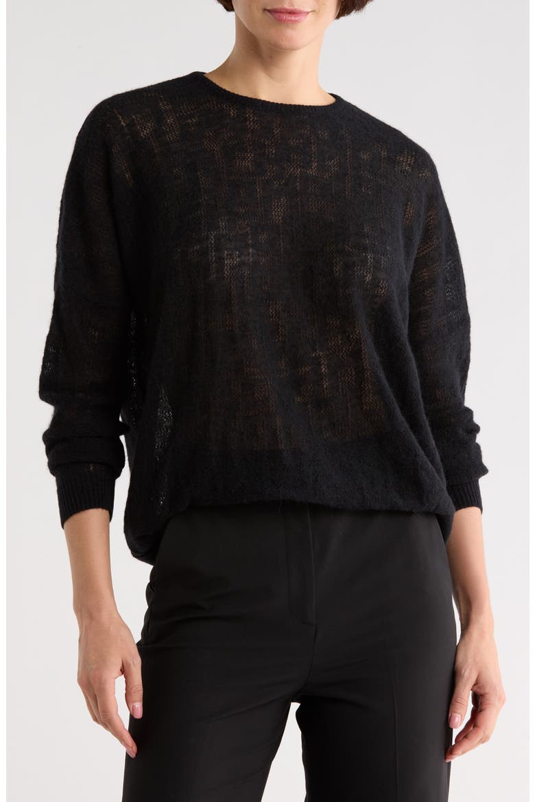 Wool Blend Pullover Sweatshirt, Main, color, BLACK