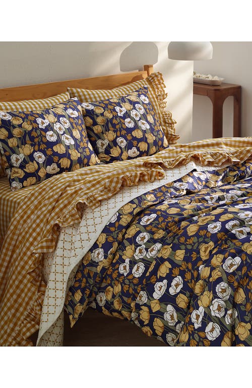 Lands' End 400 Thread Count Premium Supima Cotton No Iron Sateen Duvet Bed Cover In Blue