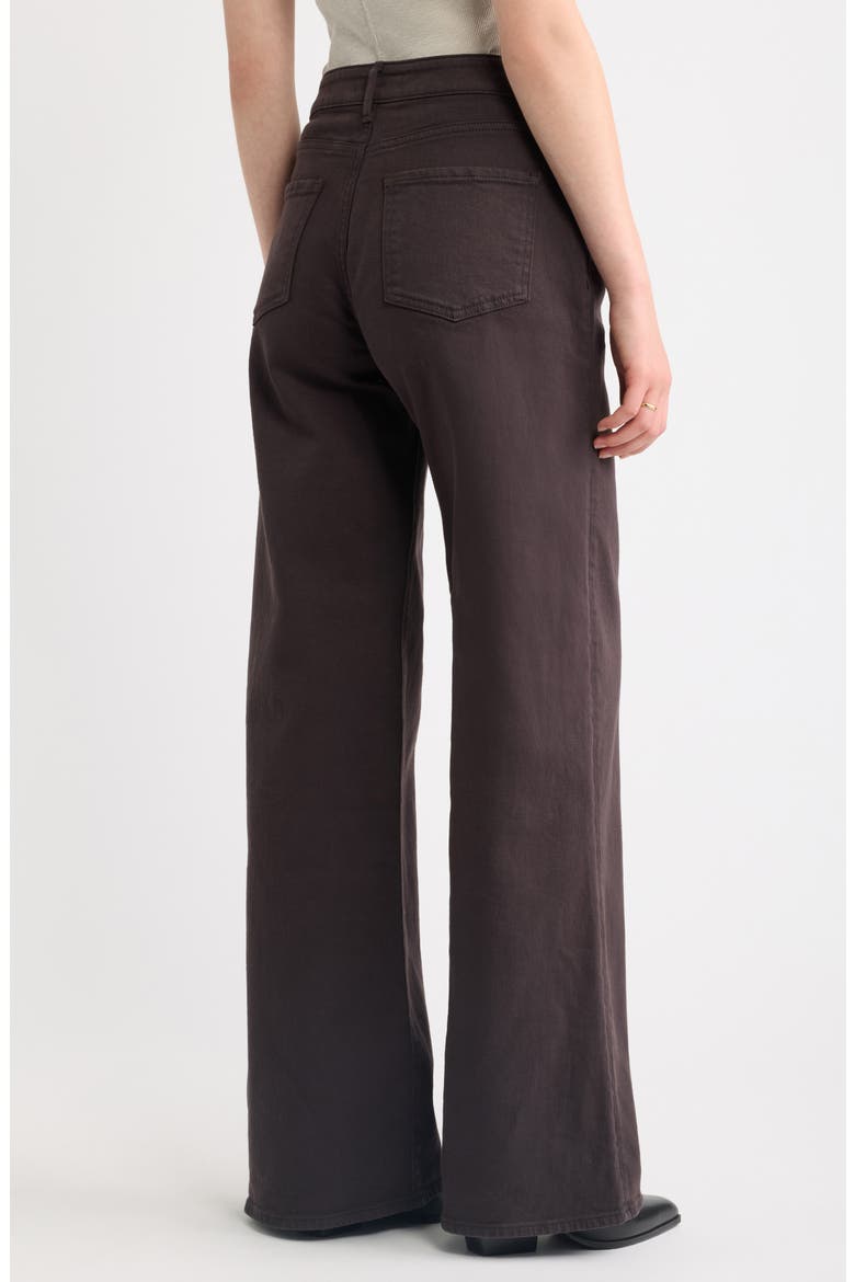 High Waist Wide Leg Jeans, Alternate, color, BROWN OVERDYE