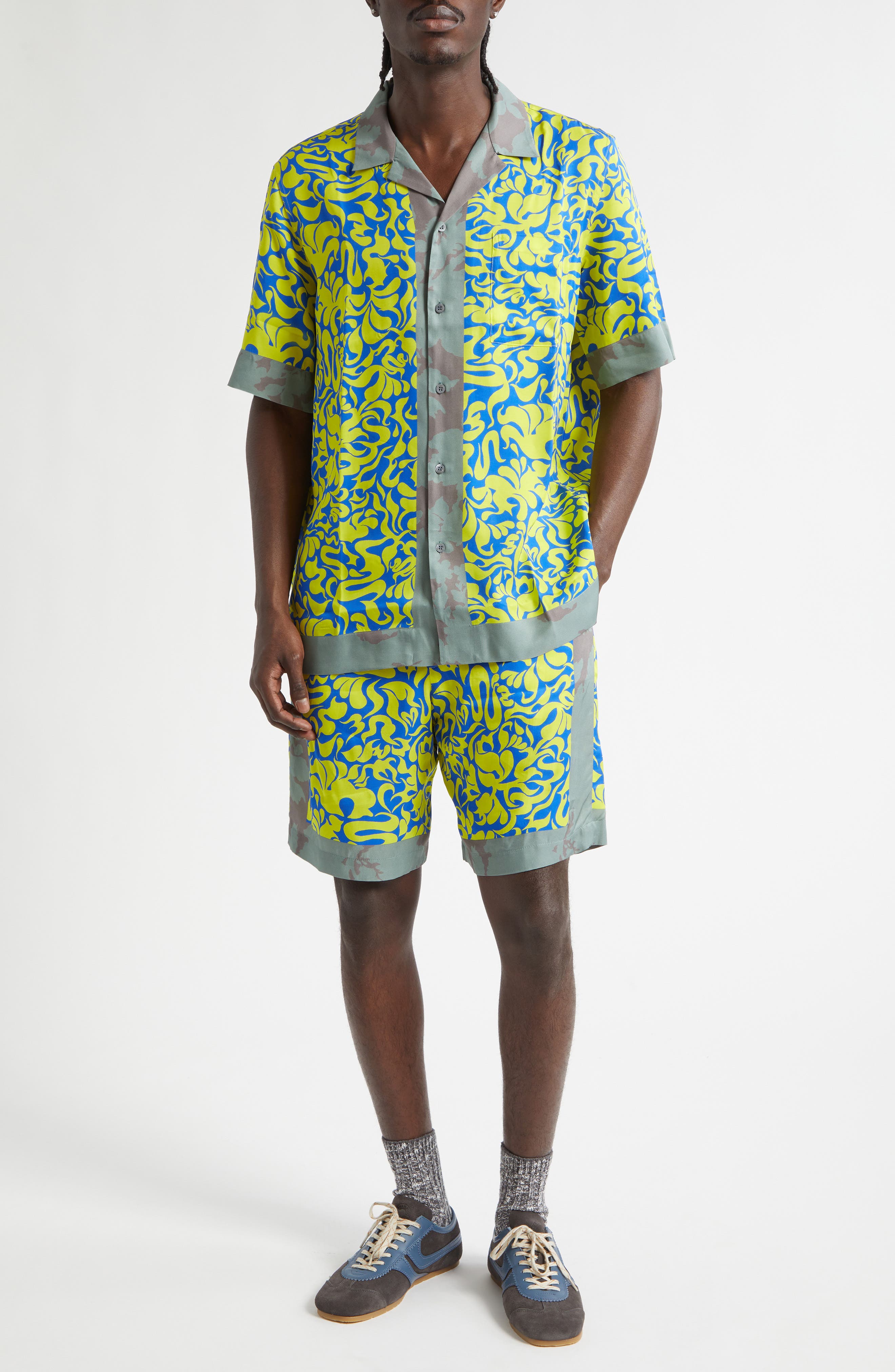 Piperi Mixed Print Drawstring Shorts - image 2