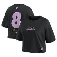 FANATICS Women's Fanatics Enrique Hernández Black Los Angeles Dodgers Name & Number Cropped Top