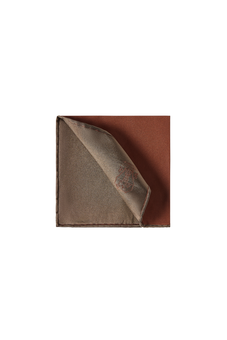 Silk pocket square with printed logo, Alternate, color, Burned
