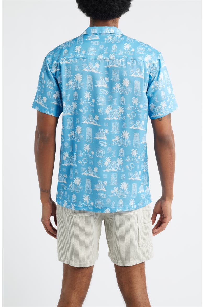 Print Short Sleeve Button-Up Camp Shirt, Alternate, color, BLUE