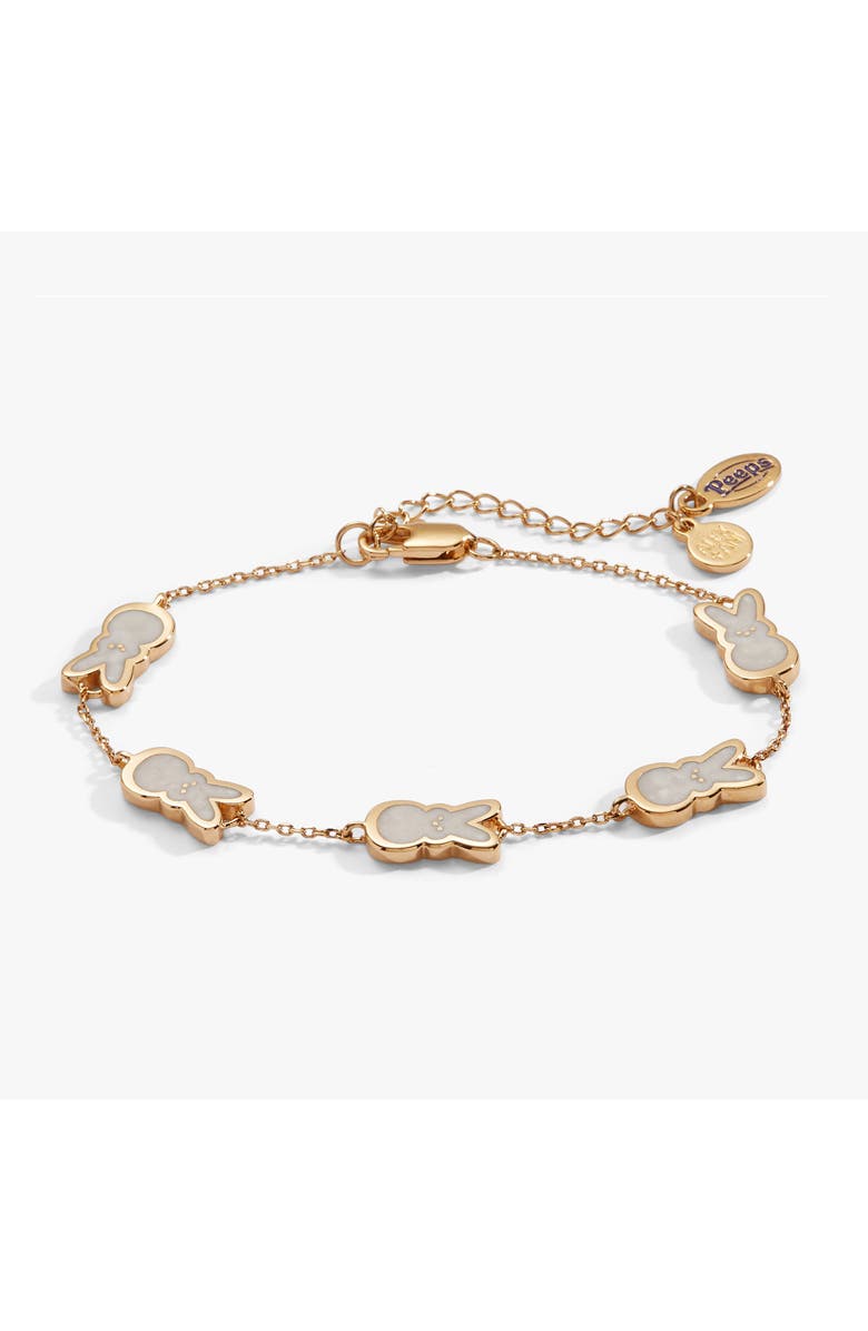 Alex and Ani Peeps<sup>®</sup> Pearlized Bunny Bracelet, Main, color, Gold