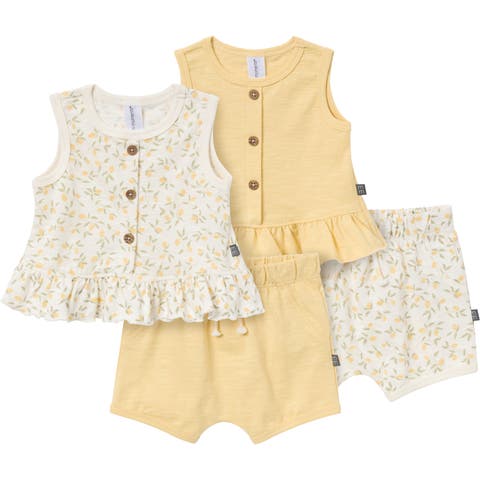 Sleeveless Peplum Tops and Shorts Set