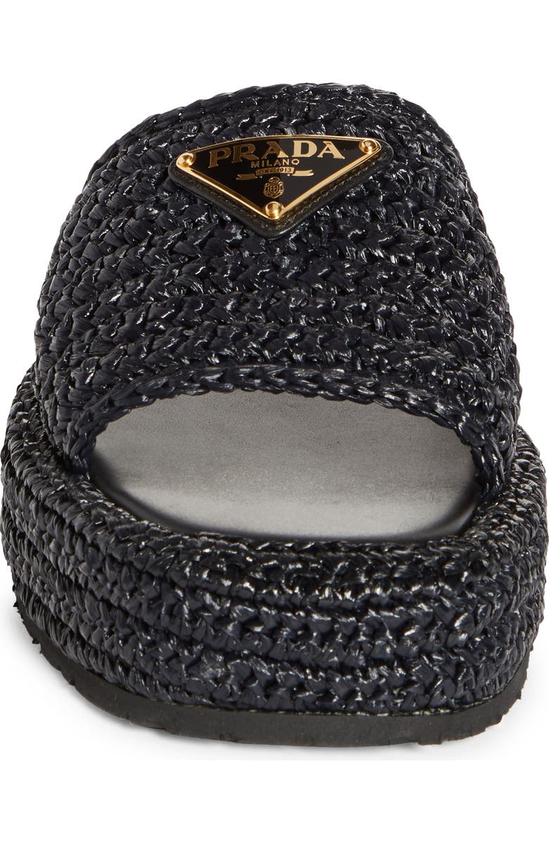 Prada Raffia Flatform Slide Sandal, Alternate, color,