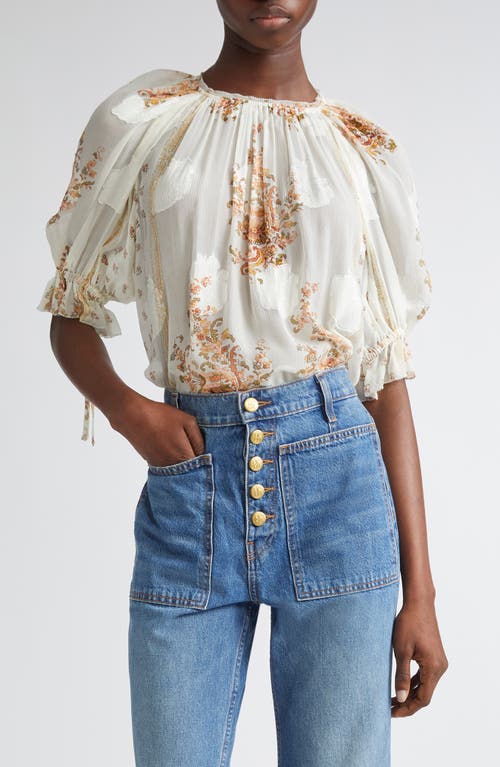 Ulla Johnson Pippa Floral Silk Blend Top In White