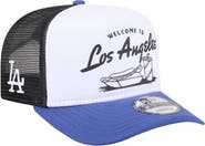 New Era Men's New Era White/Royal Los Angeles Dodgers Foodie A-Frame 9FIFTY Trucker Snapback Hat