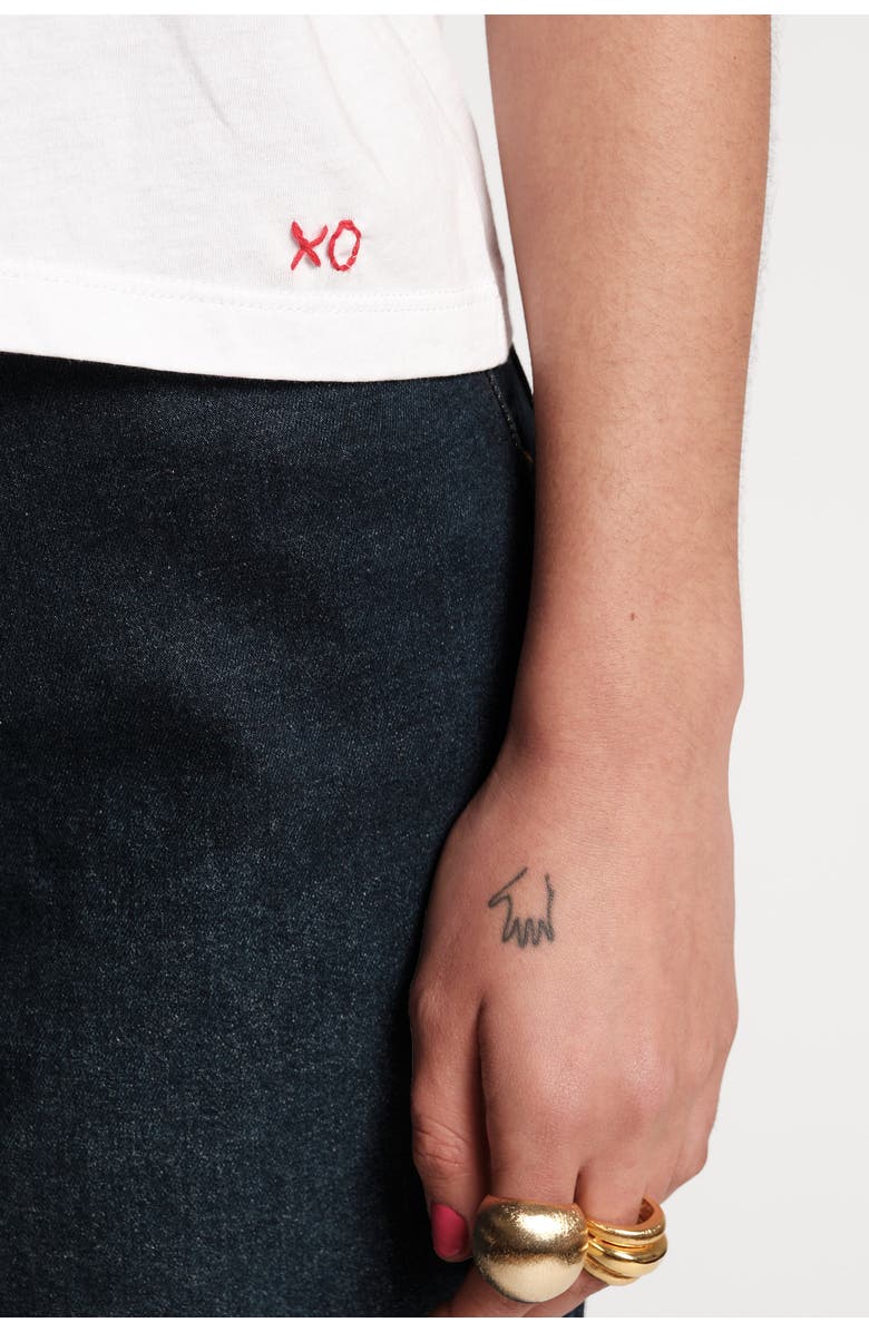 Frances Valentine Super Crewneck Tee Shirt Pima Cotton, Alternate, color, White