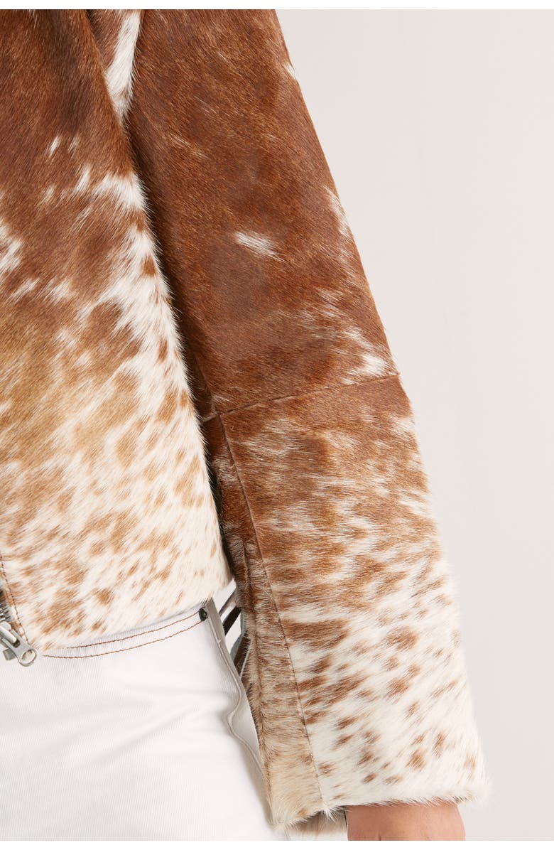 NASTY GAL Zip Through Fringe Jacket, Alternate, color, Brown