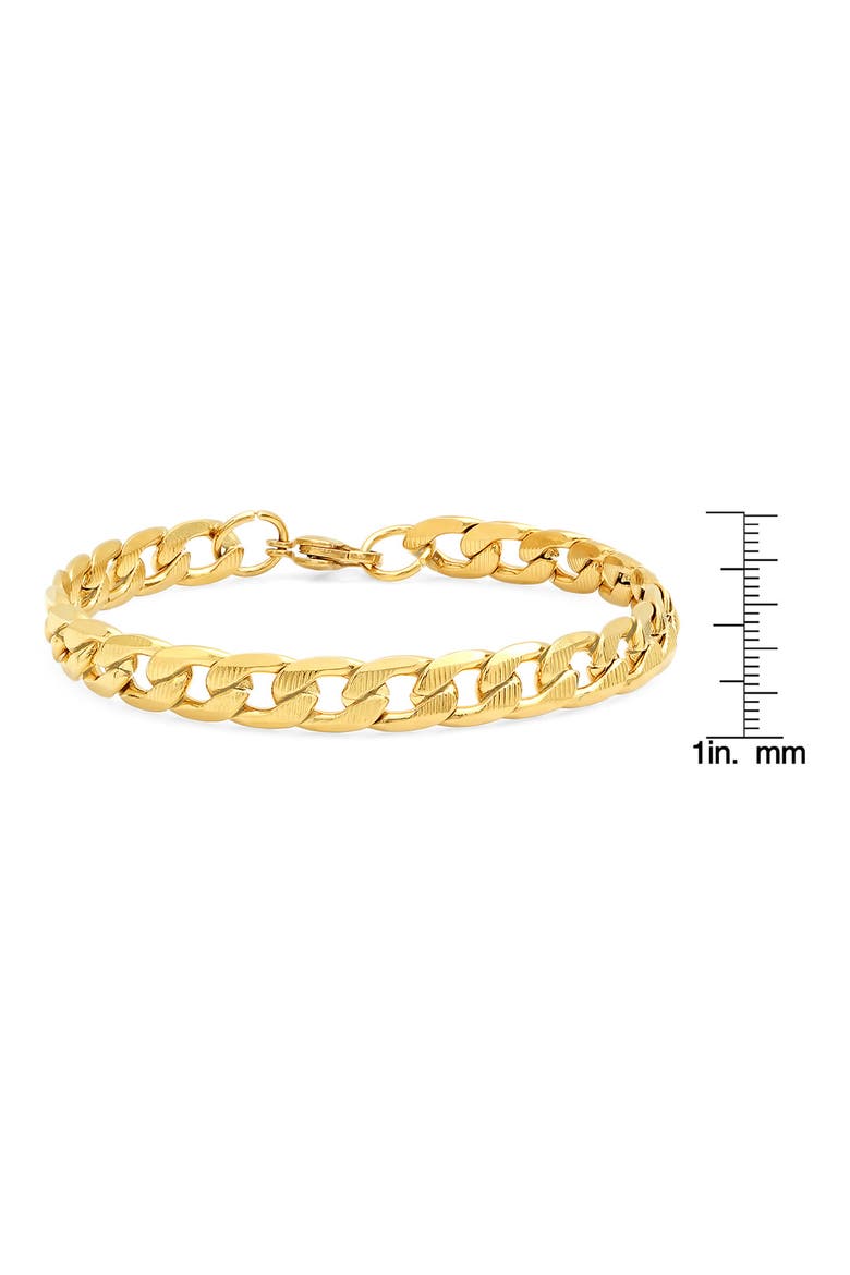 18k Gold Plated Curb Link Bracelet, Alternate, color, YELLOW