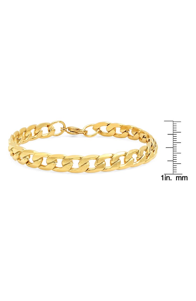 HMY JEWELRY 18k Gold Plated Curb Link Bracelet, Alternate, color,
