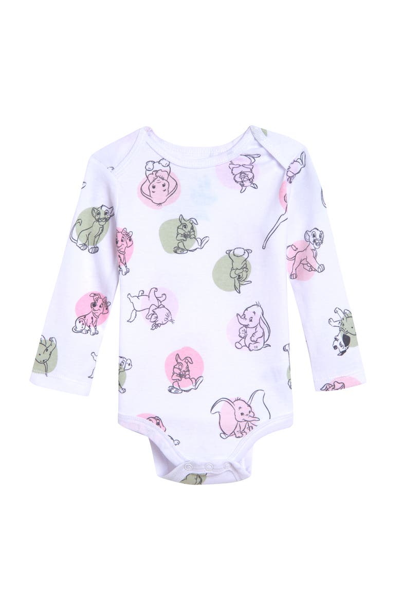 3-Pack Long Sleeve Bodysuits, Alternate, color, Bambi Marie Pink