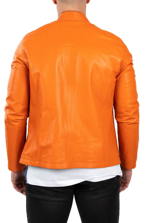Maceoo Reversible Leather Jacket In Orange