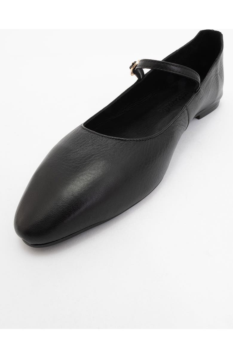Forever & Always Shoes Lara Leather Mary Jane Flats, Alternate, color, Black Leather