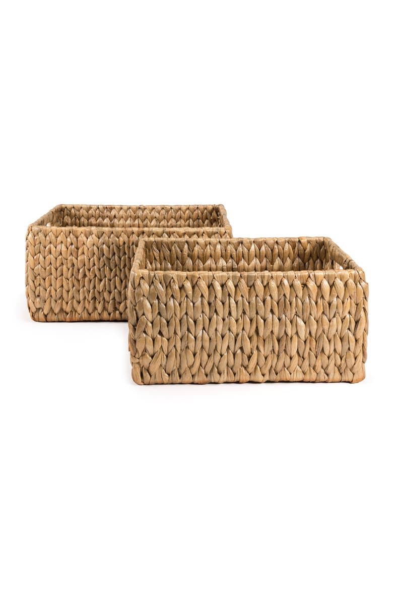 HAPPIMESS Leif Rustic Minimalist Hand-Woven Hyacinth Nesting Baskets with Handles, Alternate, color, 