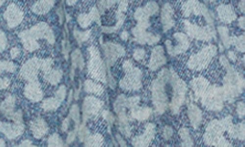 Nasty Gal Leopard Print Bubble Hem Miniskirt In Washed Blue