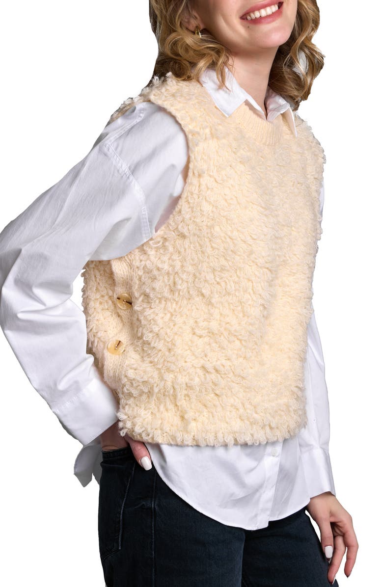 SAACHI Cozy Sleeveless Sweater, Alternate, color, Natural