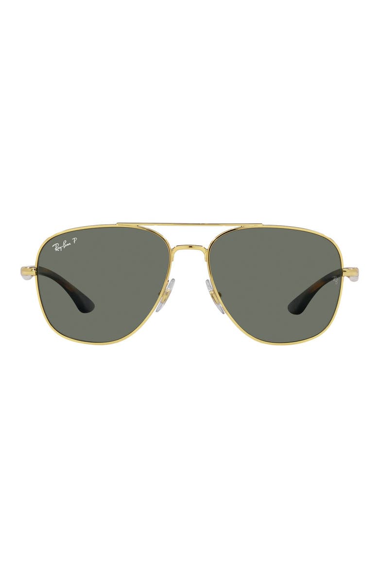 56mm Polarized Square Sunglasses, Main, color, ARISTA/ POLAR GREEN