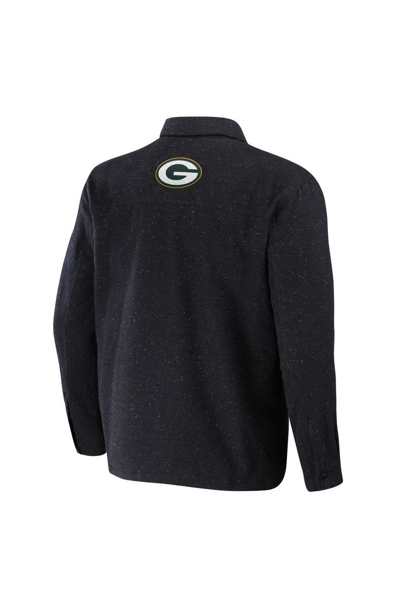 NFL X DARIUS RUCKER Men's NFL x Darius Rucker Collection by Fanatics Charcoal Green Bay Packers Shacket Full-Snap Jacket, Alternate, color,