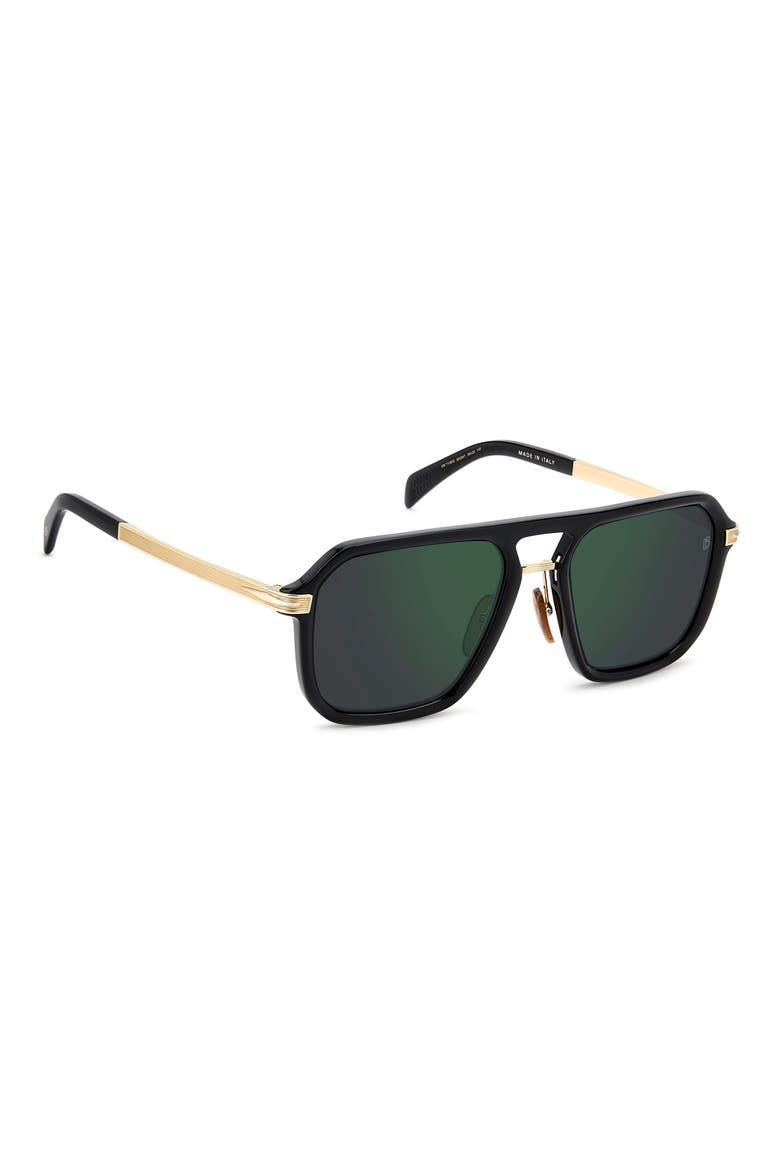 56mm Navigator Sunglasses, Alternate, color, BLACK GOLD/ GREEN SP