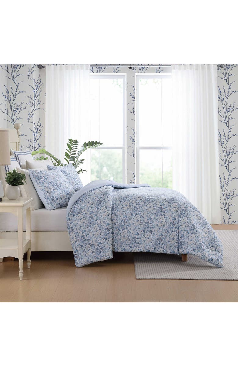Laura Ashley Quartet 3-Piece Comforter & Sham Set, Alternate, color, Cashmere Blue